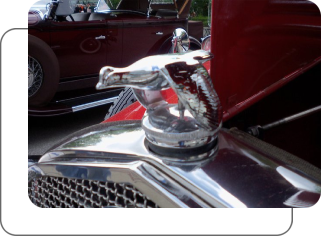 Closeup of the Classic car