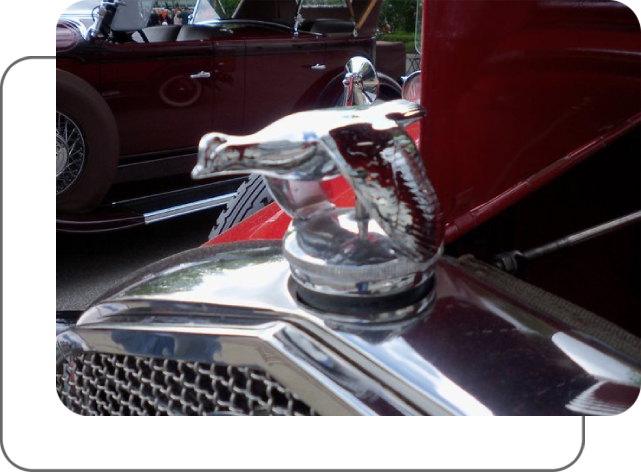 Closeup of the Classic car